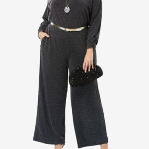 Jessica London Metallic Wide Leg Jumpsuit